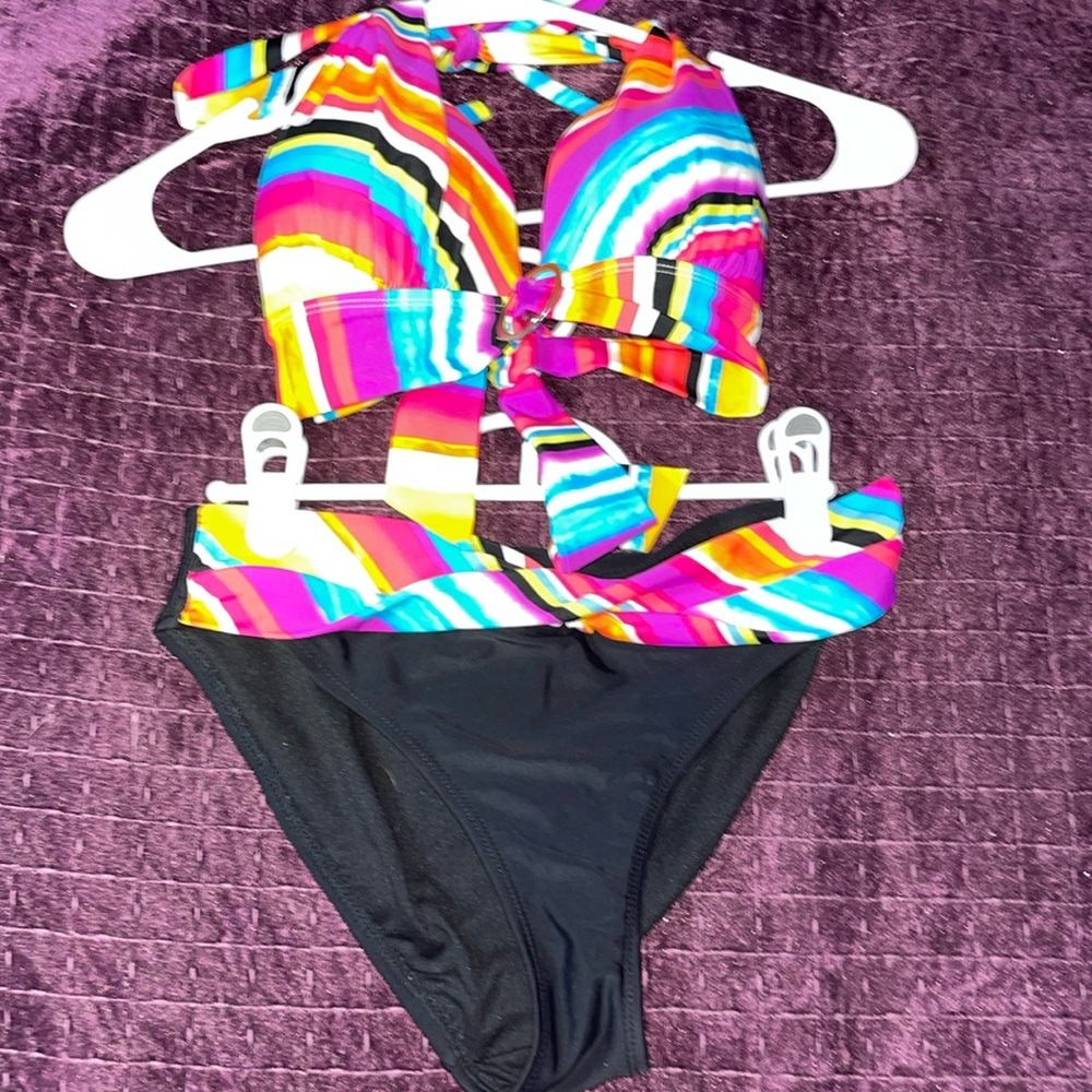 George black and rainbow colour Bikini set like new